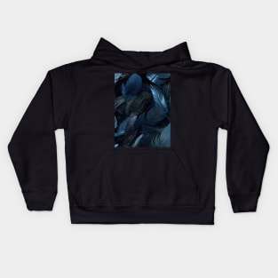 Whispers of Blue Feathers Kids Hoodie